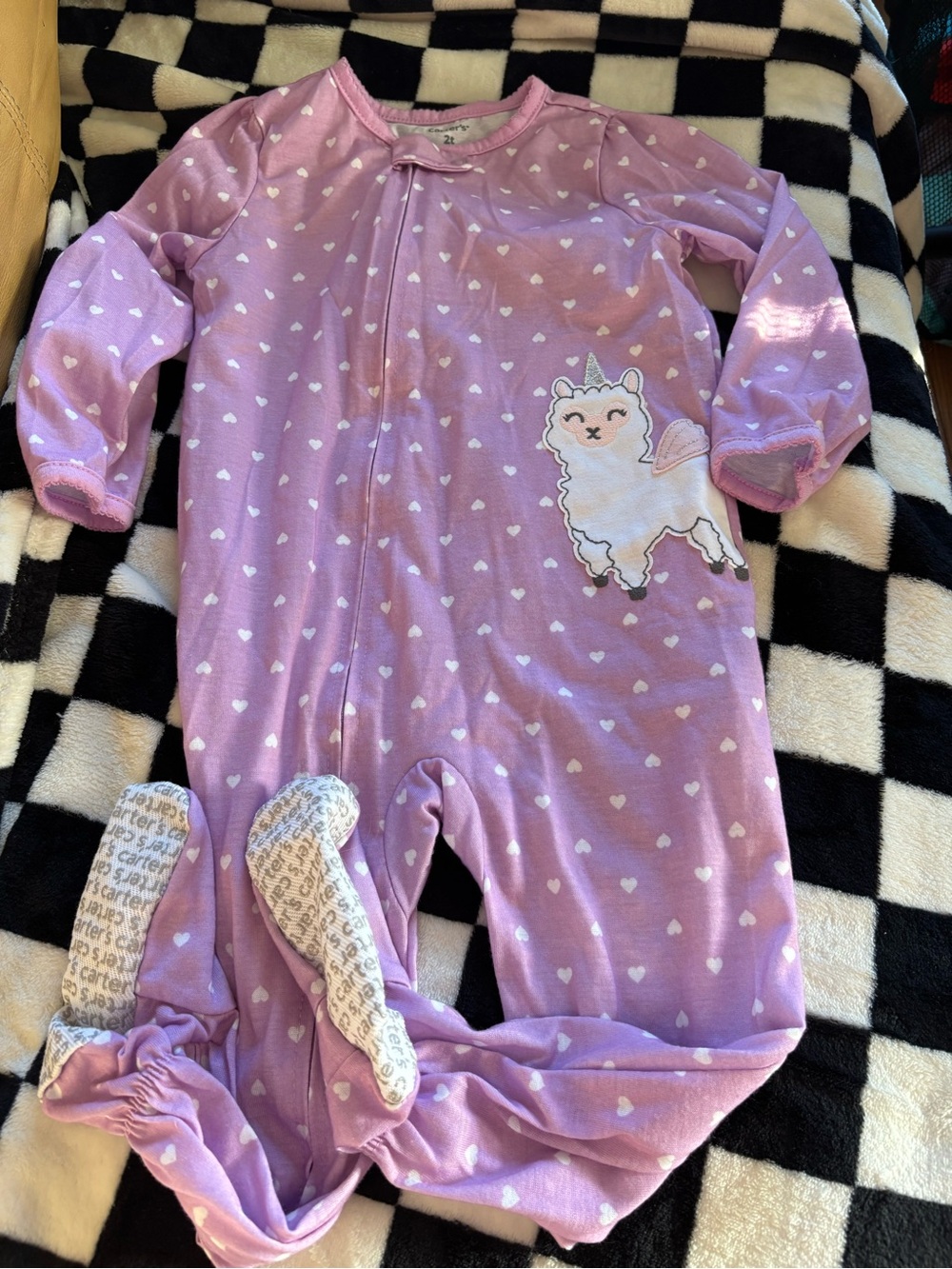 2T carters sleeper purple/pink with lamb